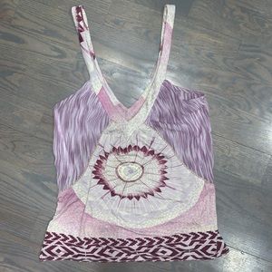 Silence + noise purple boho mandala tank top small
